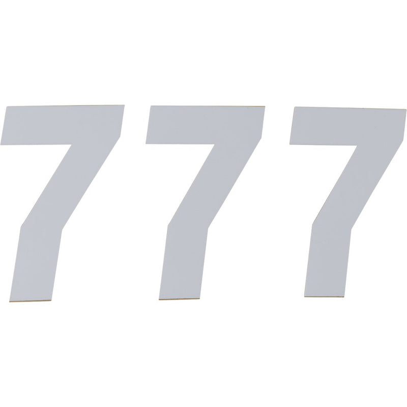 D'Cor Visuals Race Number Plate - #7 - White - 6" 45-36-7