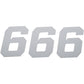 D'COR VISUALS Race Number Plate - #6 - White - 6" 45-36-6