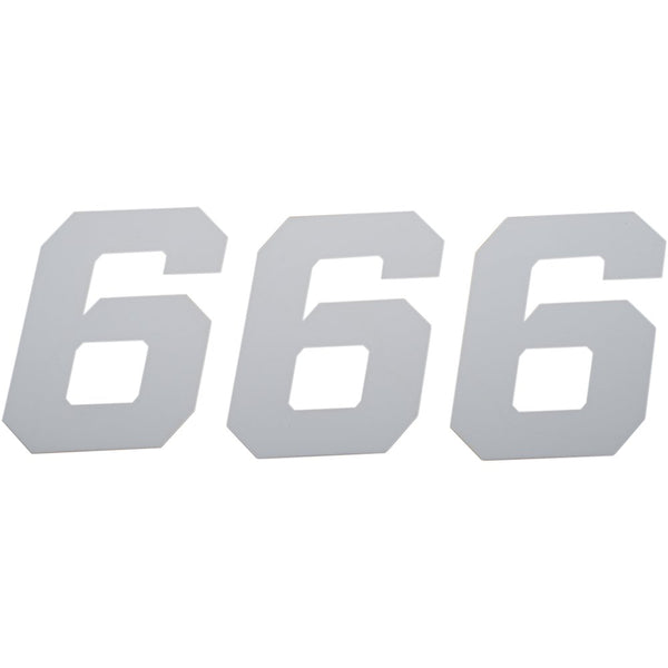D'Cor Visuals Race Number Plate - #6 - White - 6
