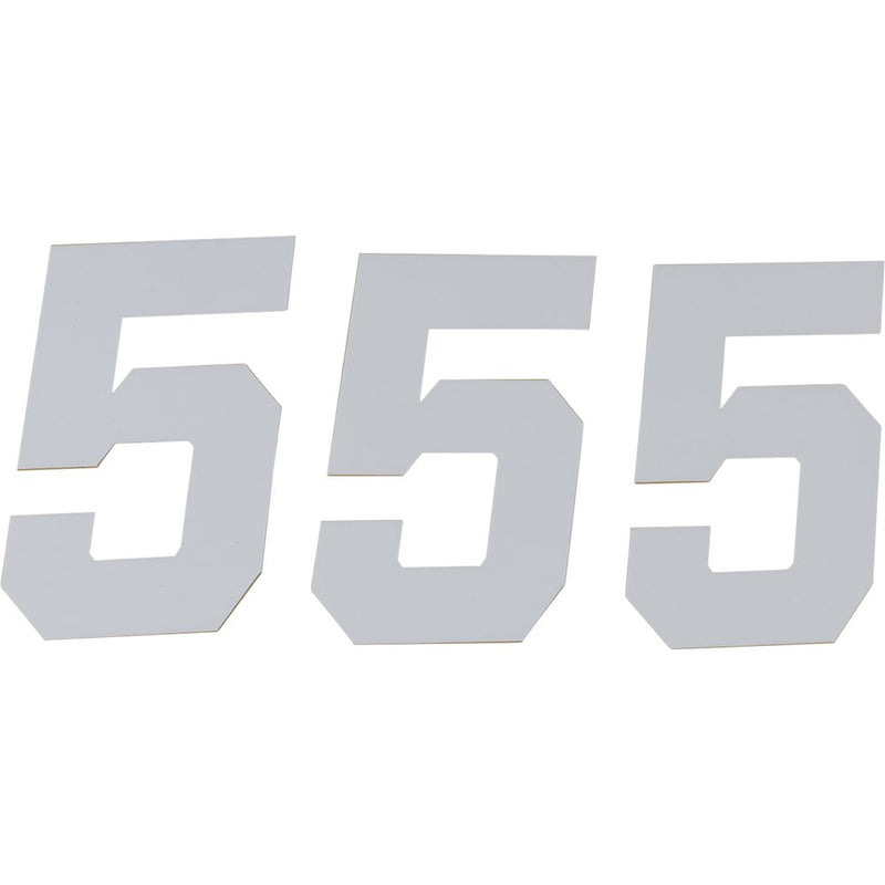 D'Cor Visuals Race Number Plate - #5 - White - 6" 45-36-5