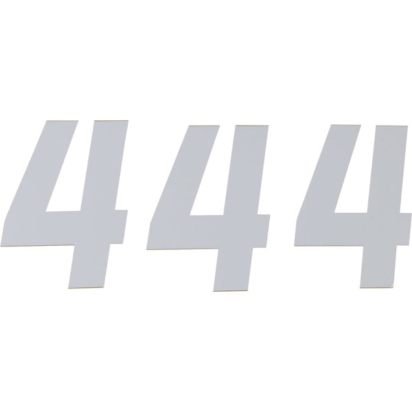 D'Cor Visuals Race Number Plate - #4 - White - 6
