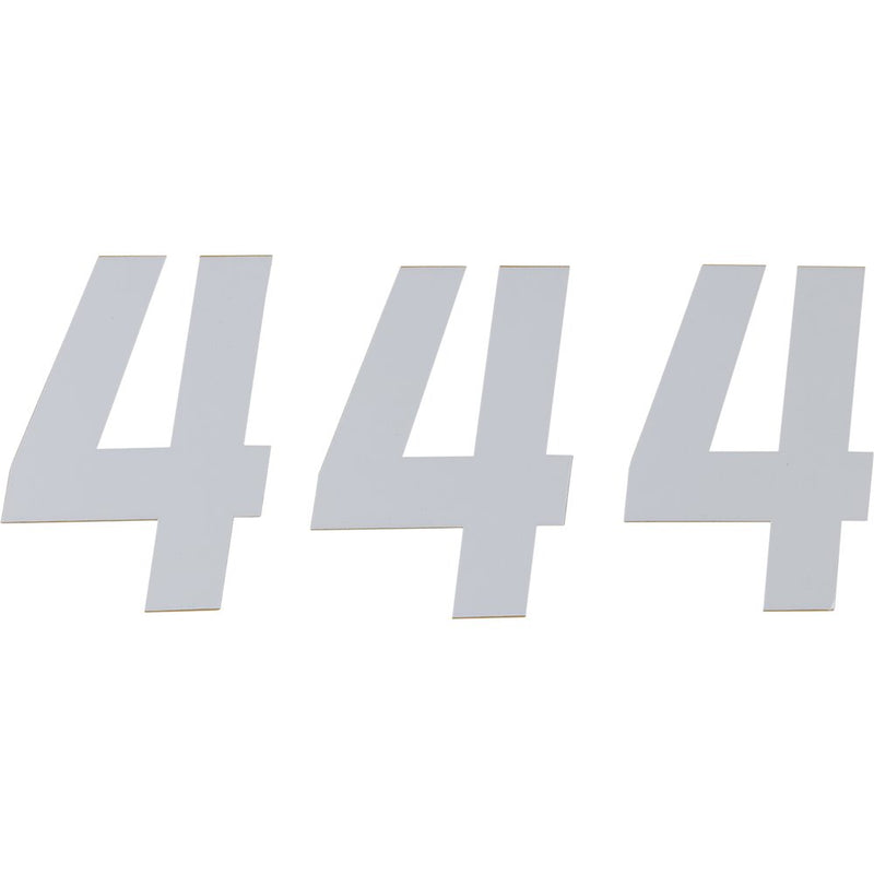 D'Cor Visuals Race Number Plate - #4 - White - 6" 45-36-4