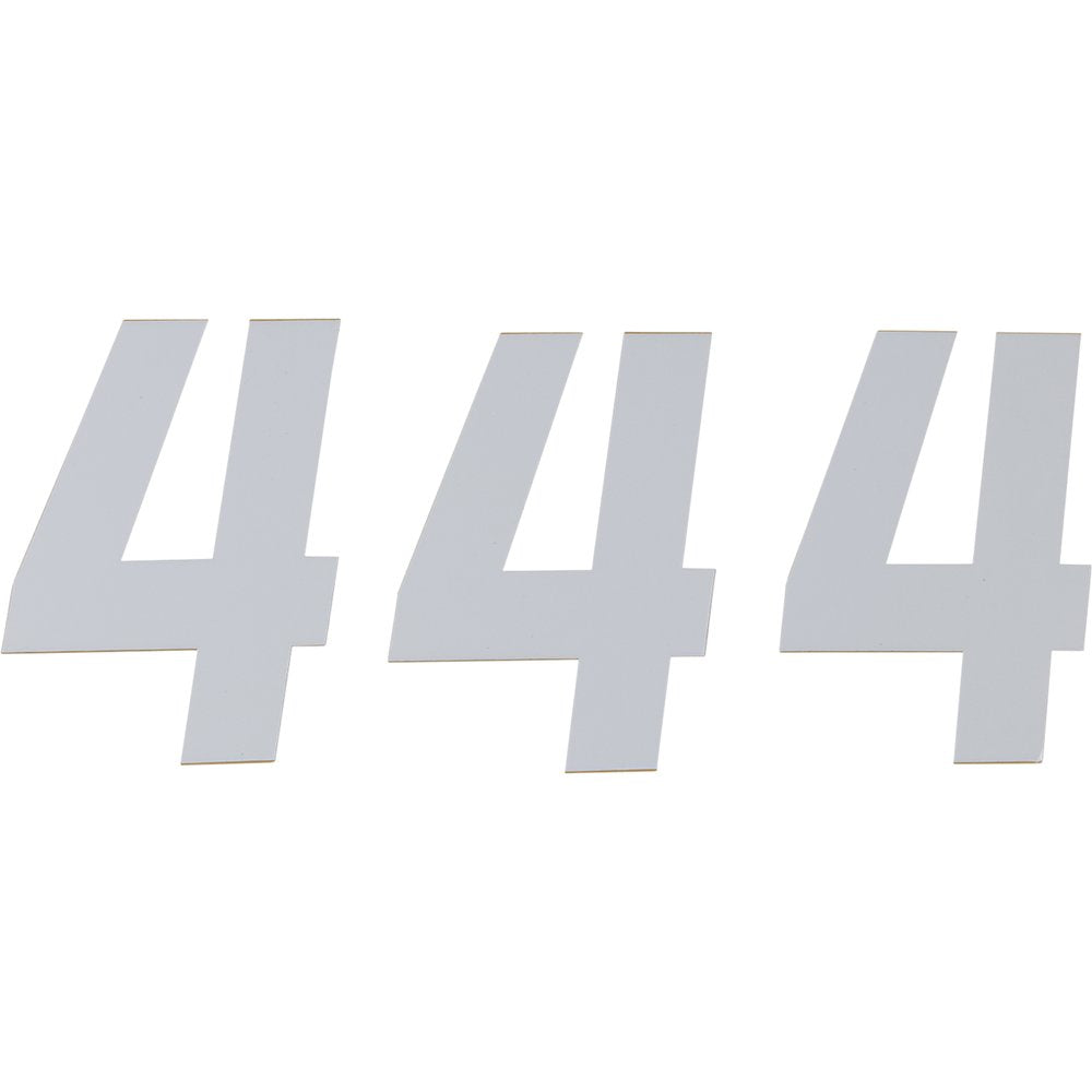 D'COR VISUALS Race Number Plate - #4 - White - 6" 45-36-4