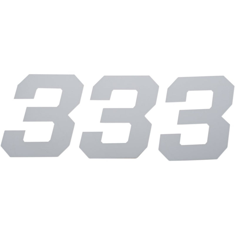 D'Cor Visuals Race Number Plate - #3 - White - 6" 45-36-3