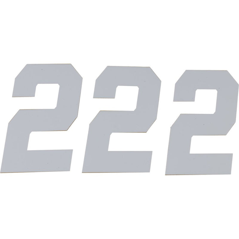 D'Cor Visuals Race Number Plate - #2 - White - 6" 45-36-2