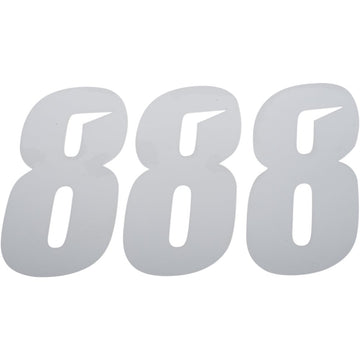 D'COR VISUALS Slash Number Plate - #8 - White - 7" 45-32-8