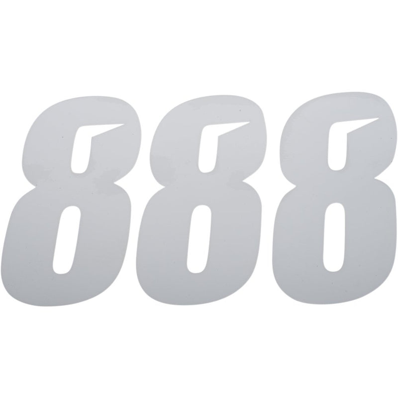 D'Cor Visuals Slash Number Plate - #8 - White - 7" 45-32-8