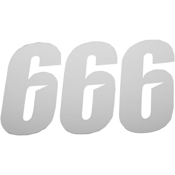 D'Cor Visuals Slash Number Plate - #6 - White - 7