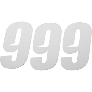 D'COR VISUALS Slash Number Plate - #9 - White - 4" 45-28-9