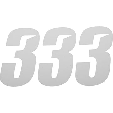 D'COR VISUALS Slash Number Plate - #3 - White - 4" 45-28-3
