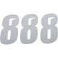 D'COR VISUALS Slash Number Plate - #8 - White - 6" 45-30-8