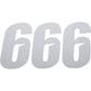 D'Cor Visuals Slash Number Plate - #6 - White - 6" 45-30-6
