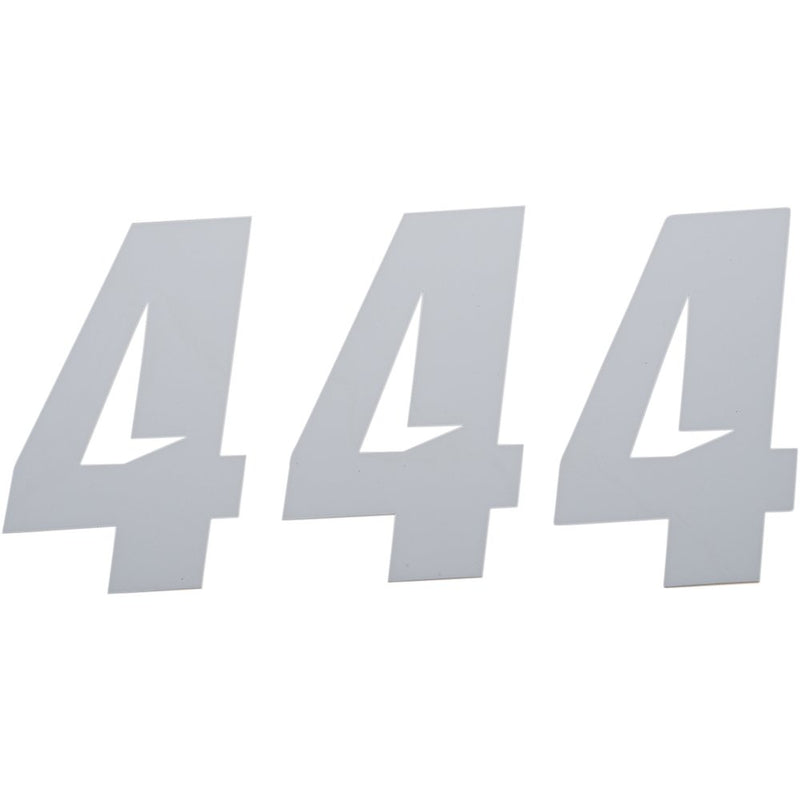 D'Cor Visuals Slash Number Plate - #4 - White - 6" 45-30-4