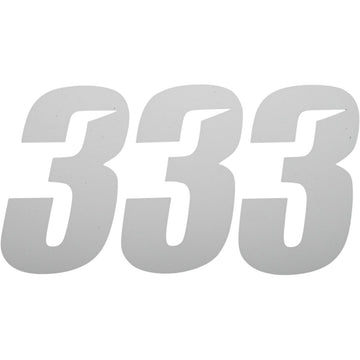 D'COR VISUALS Slash Number Plate - #3 - White - 6" 45-30-3