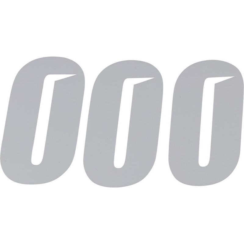D'Cor Visuals Slash Number Plate - #0 - White - 6" 45-30-0