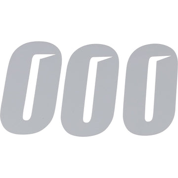 D'COR VISUALS Slash Number Plate - #0 - White - 6" 45-30-0
