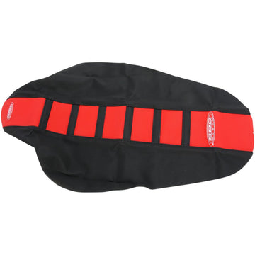 SDG 6-Ribbed Seat Cover - White Ribs/Black Top/Black Sides 95943WK