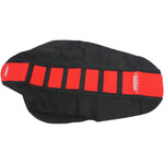 SDG 6-Ribbed Seat Cover - White Ribs/Black Top/Black Sides 95943WK