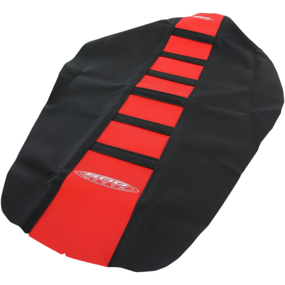 SDG 6-Ribbed Seat Cover - Black Ribs/Red Top/Black Sides 95937KRK