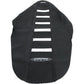 SDG 6-Ribbed Seat Cover - White Ribs/Black Top/Black Sides 95940WK