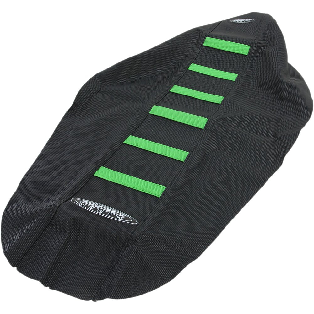 SDG 6-Ribbed Seat Cover - Green Ribs/Black Top/Black Sides 95941GK