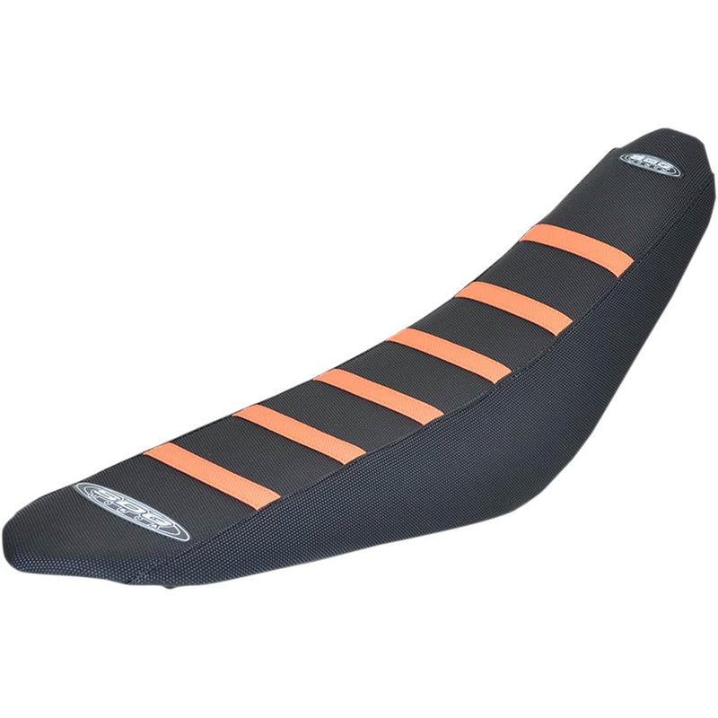 SDG 6-Ribbed Seat Cover - Orange Ribs/Black Top/Black Sides 95930OK