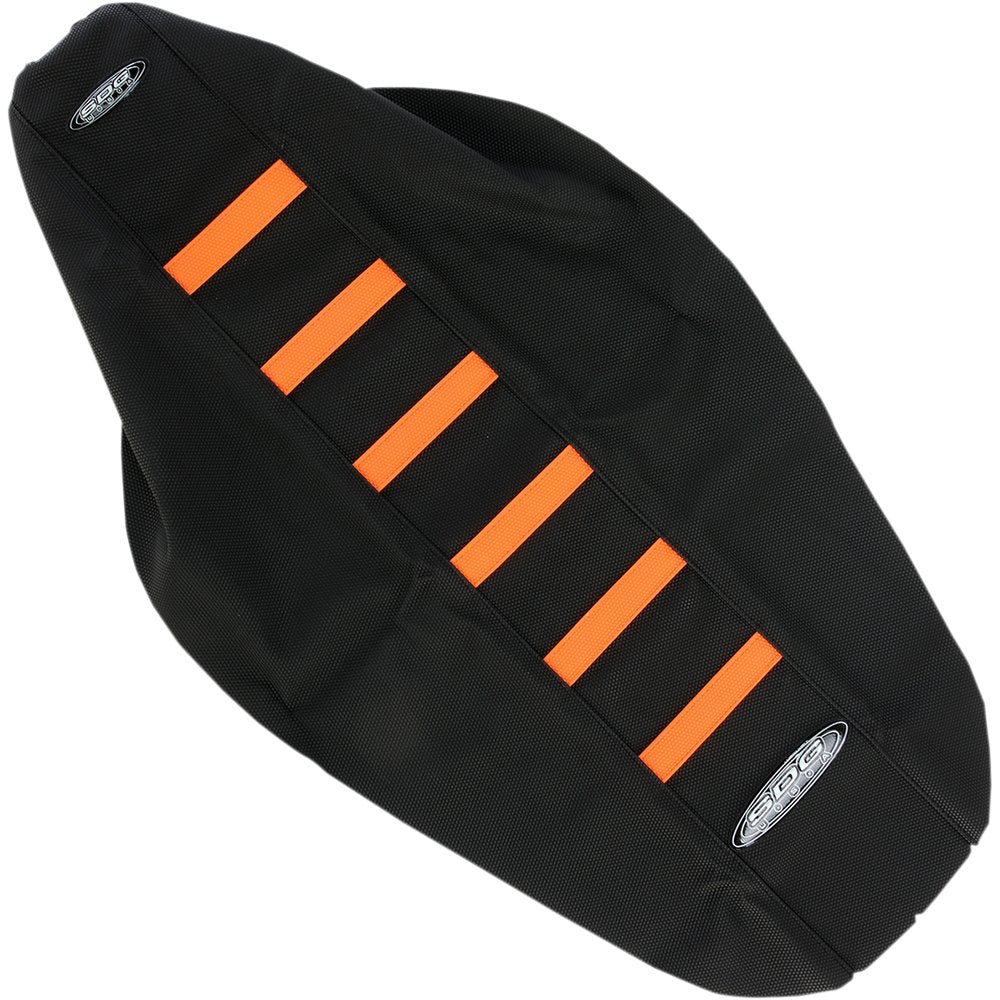 SDG 6-Ribbed Seat Cover - Orange Ribs/Black Top/Black Sides 95929OK