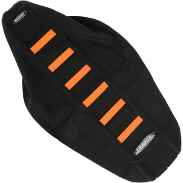 SDG 6-Ribbed Seat Cover - Orange Ribs/Black Top/Black Sides 95929OK