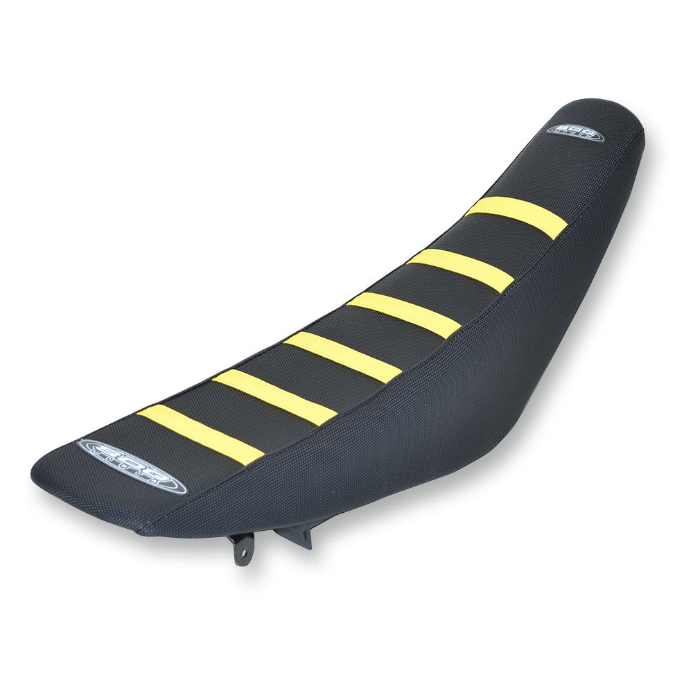 SDG 6-Ribbed Seat Cover - Yellow Ribs/Black Top/Black Sides 95925YK