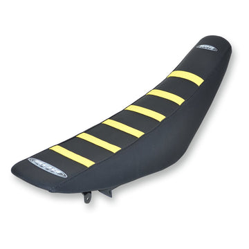 SDG 6-Ribbed Seat Cover - Yellow Ribs/Black Top/Black Sides 95925YK