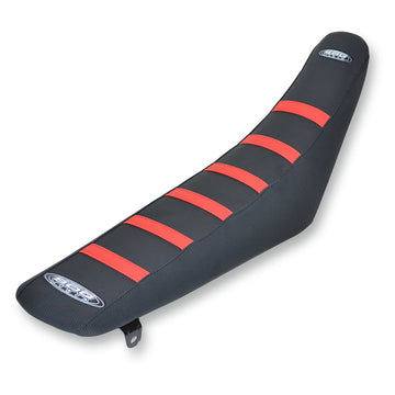 SDG 6-Ribbed Seat Cover - Red Ribs/Black Top/Black Sides 95937RK
