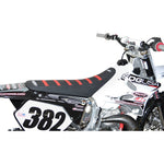 SDG 6-Ribbed Seat Cover - Red Ribs/Black Top/Black Sides 95937RK