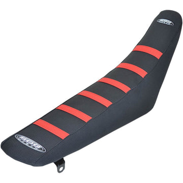 SDG 6-Ribbed Seat Cover - Red Ribs/Black Top/Black Sides 95923RK