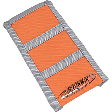 SDG 6-Ribbed Seat Cover - Gray Ribs/Orange Top/Gray Sides 95940XOX
