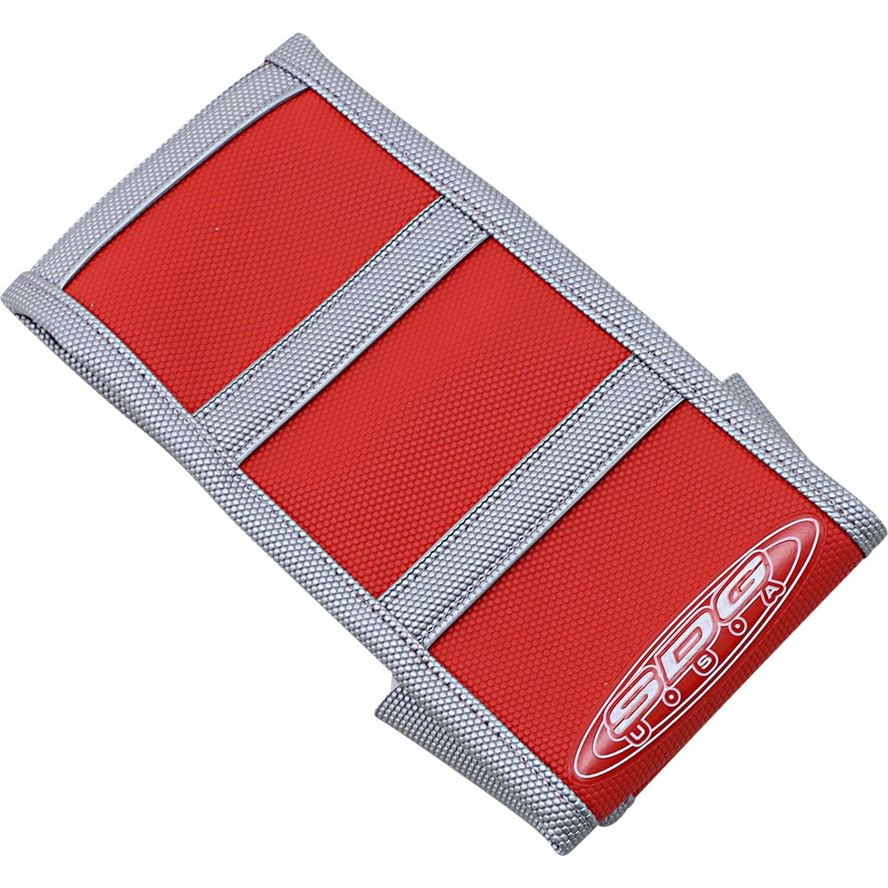 SDG 6-Ribbed Seat Cover - Grey Ribs/Red Top/Gray Sides 95943XRX
