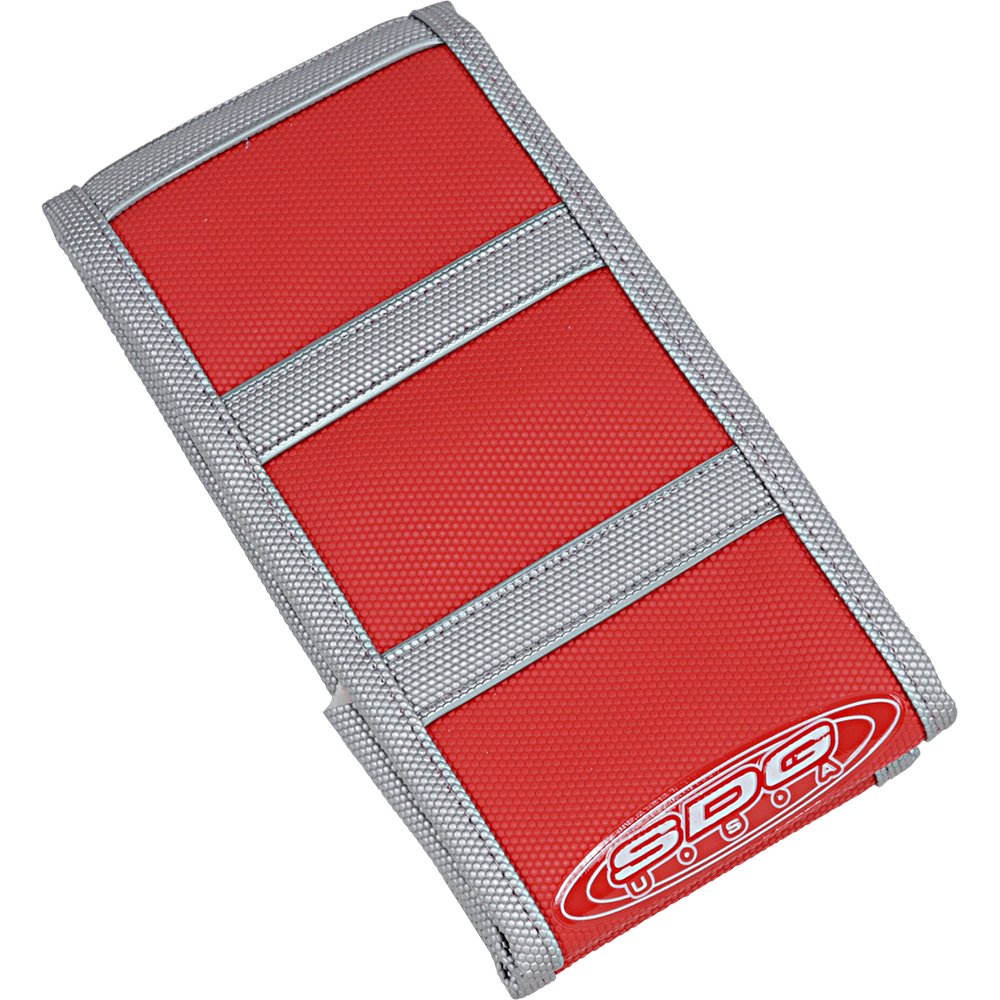 SDG 6-Ribbed Seat Cover - Grey Ribs/Red Top/Gray Sides 95923XRX