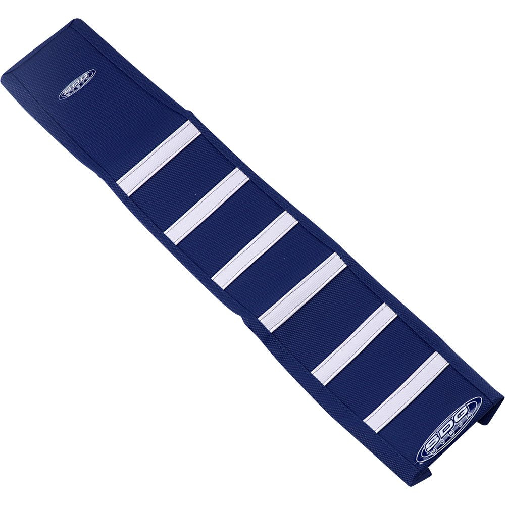 SDG 6-Ribbed Seat Cover - White Ribs/Blue Top/Blue Sides 95942WDD