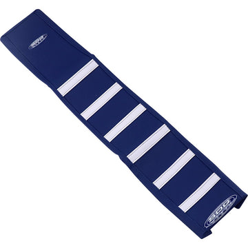 SDG 6-Ribbed Seat Cover - White Ribs/Blue Top/Blue Sides 95942WDD