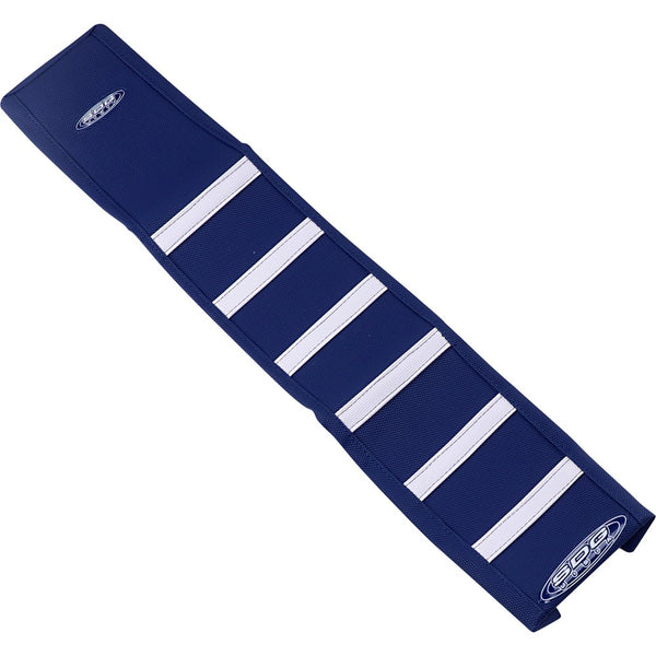 SDG 6-Ribbed Seat Cover - White Ribs/Blue Top/Blue Sides 95942WDD