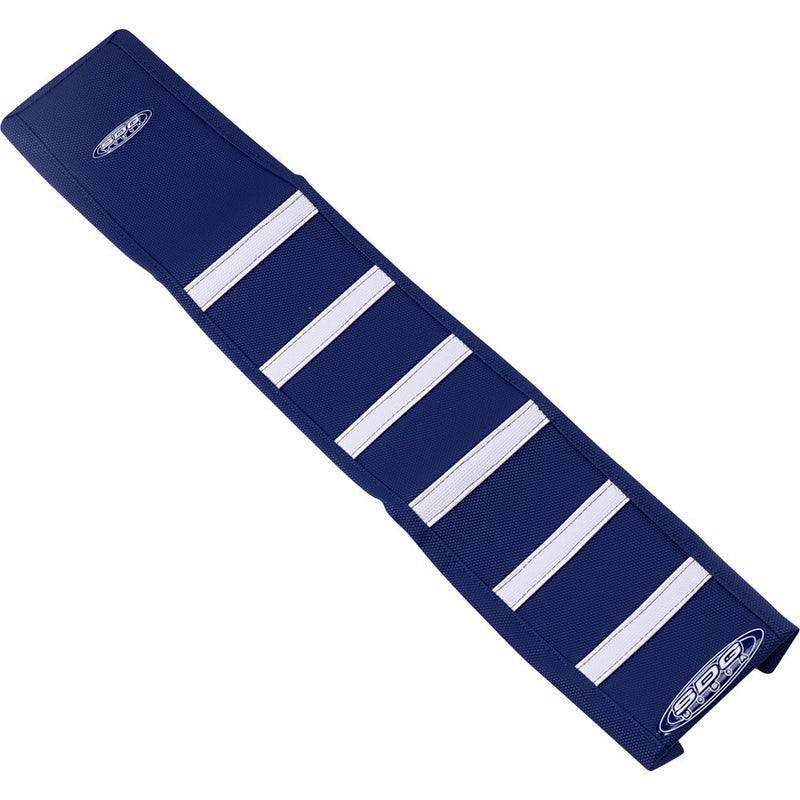 SDG 6-Ribbed Seat Cover - White Ribs/Blue Top/Blue Sides 95942WDD