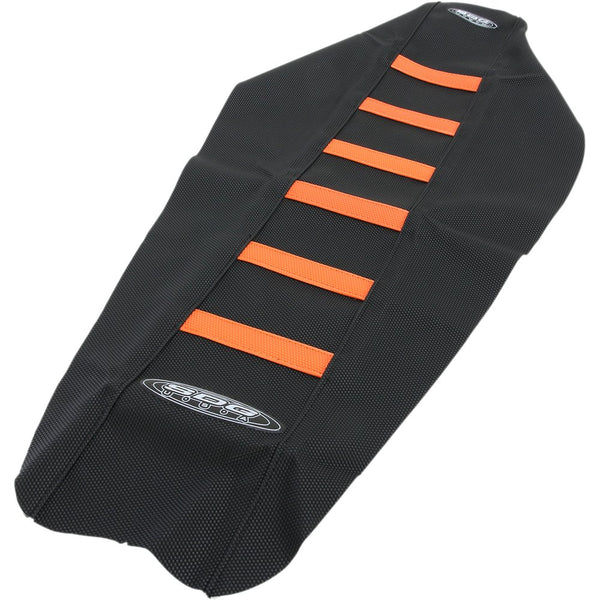 SDG 6-Ribbed Seat Cover - Orange Ribs/Black Top/Black Sides 95958OK