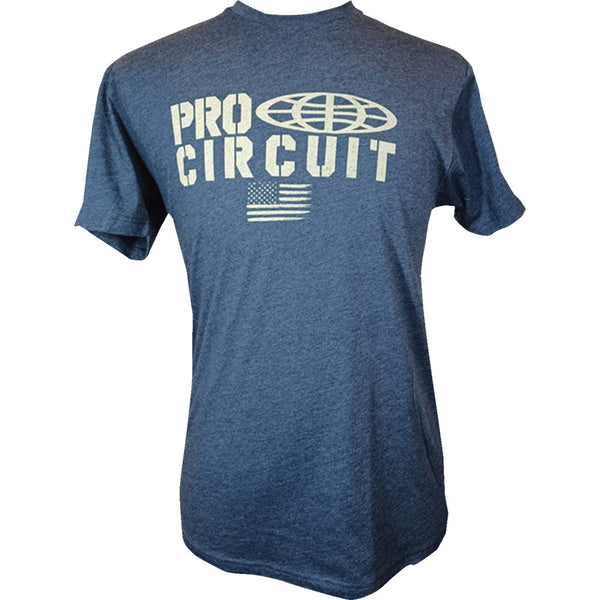 Pro Circuit Logo Flag T-Shirt - Heather Navy - XL 646200-040