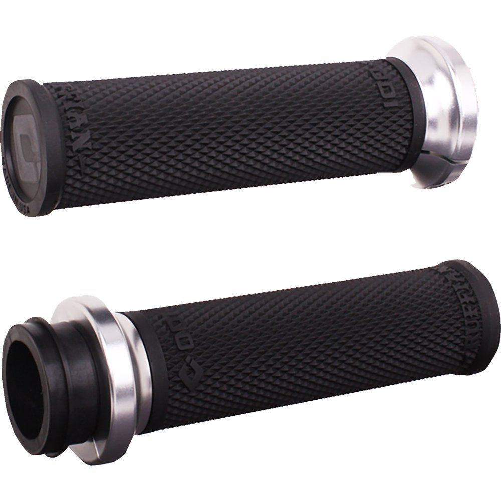 ODI Ruffian Lock-On Street Grips - TBW - Black/Silver V30HTWB-S