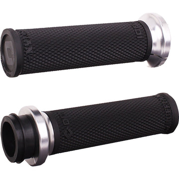 ODI Ruffian Lock-On Street Grips - TBW - Black/Silver V30HTWB-S
