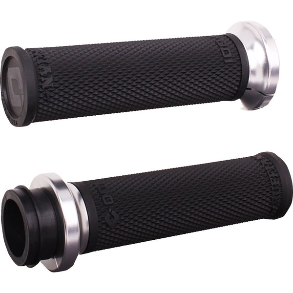 Odi Ruffian Lock-On Street Grips - TBW - Black/Silver V30HTWB-S