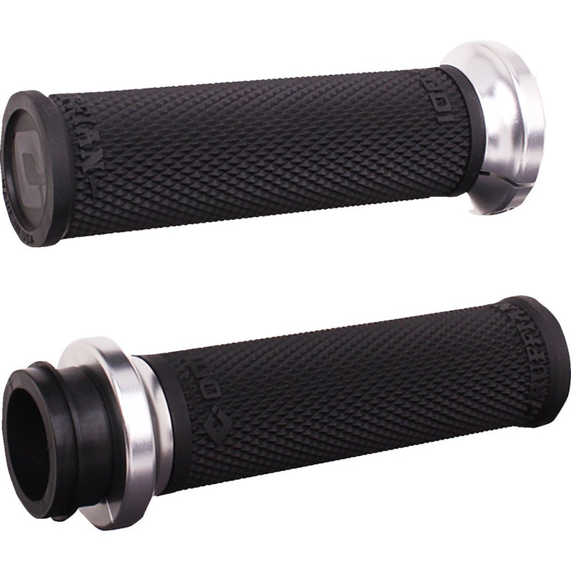 Odi Ruffian Lock-On Street Grips - TBW - Black/Silver V30HTWB-S