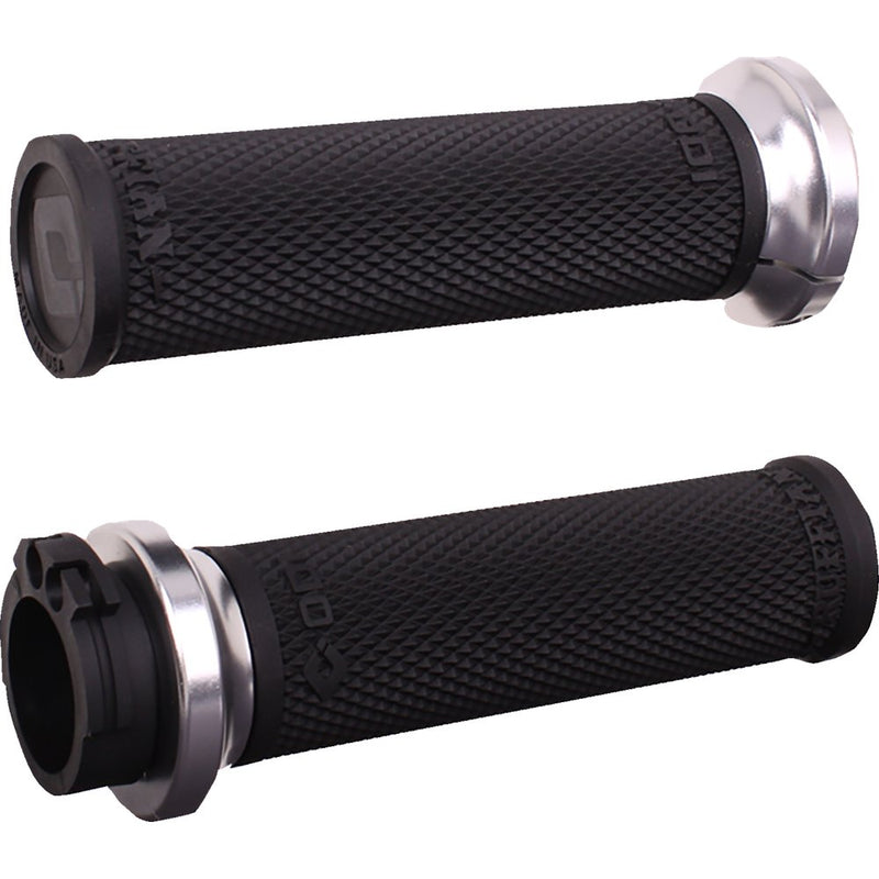 Odi Ruffian Lock-On Street Grips - Cable - Black/Silver V30HCWB-S