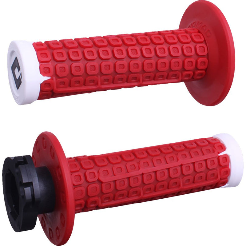 Odi Nomad Lock-On Grips - Off-Road - Red/White/Silver H36NDRW