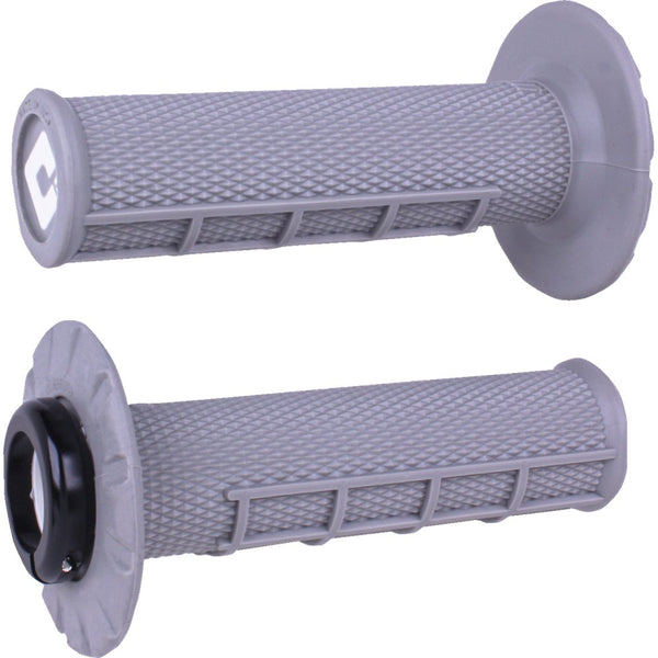 Odi Half Waffle v2.1 Lock-On Grips - ATV/MX - Soft Gray/Black J33HWG-B
