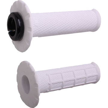 ODI Universal Lock-On Half Waffle Grips - White/Black H21UHWW